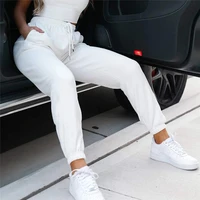 womens fashion casual pants 2022 new high waist stretch jogging lace pure color sports pants sports fitness pants korean style