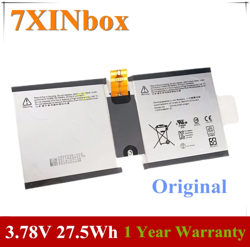 7XINbox 3 78 V 27.5Wh 7270mAh оригинальный G3HTA003H G3HTA004H G3HTA007H Аккумулятор для Microsoft Surface 1645 Series
