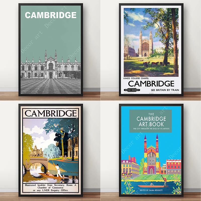 Винтажные постеры для путешествий с британским Кембриджским университетом