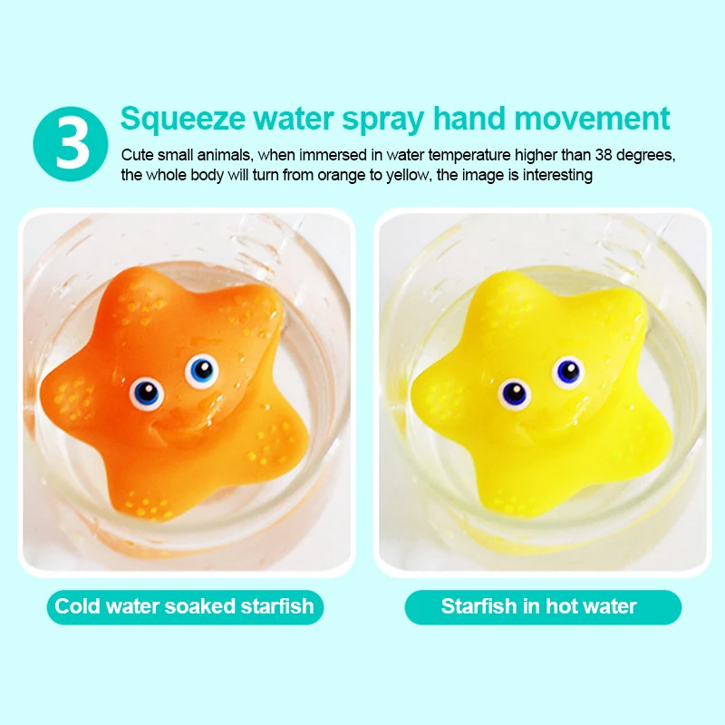 

Baby Fishing Toys for Bathing Children's Bathing Thermochromic Animal Spraying Water Squeezing and Calling Bathing Toys