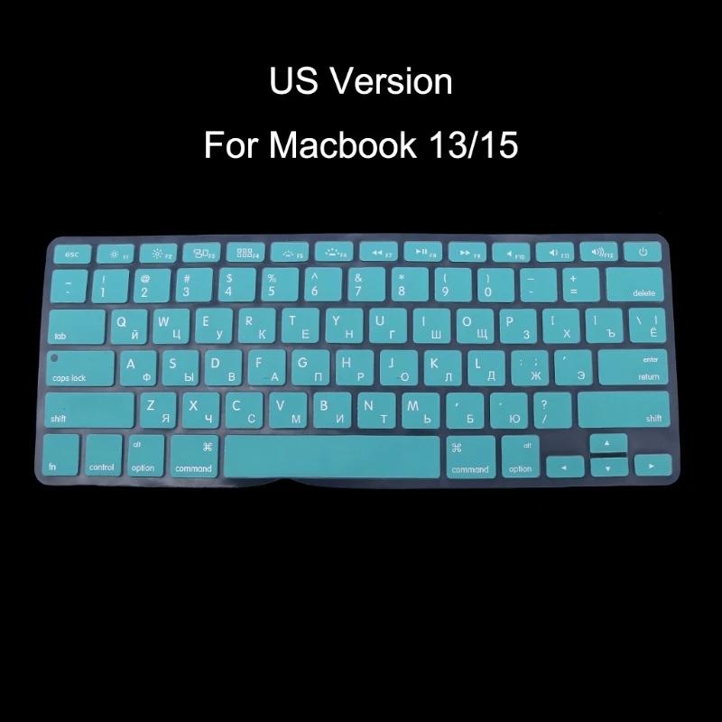Версия для США русская Клавиатура силиконовый чехол Apple Macbook Air Pro 13 15
