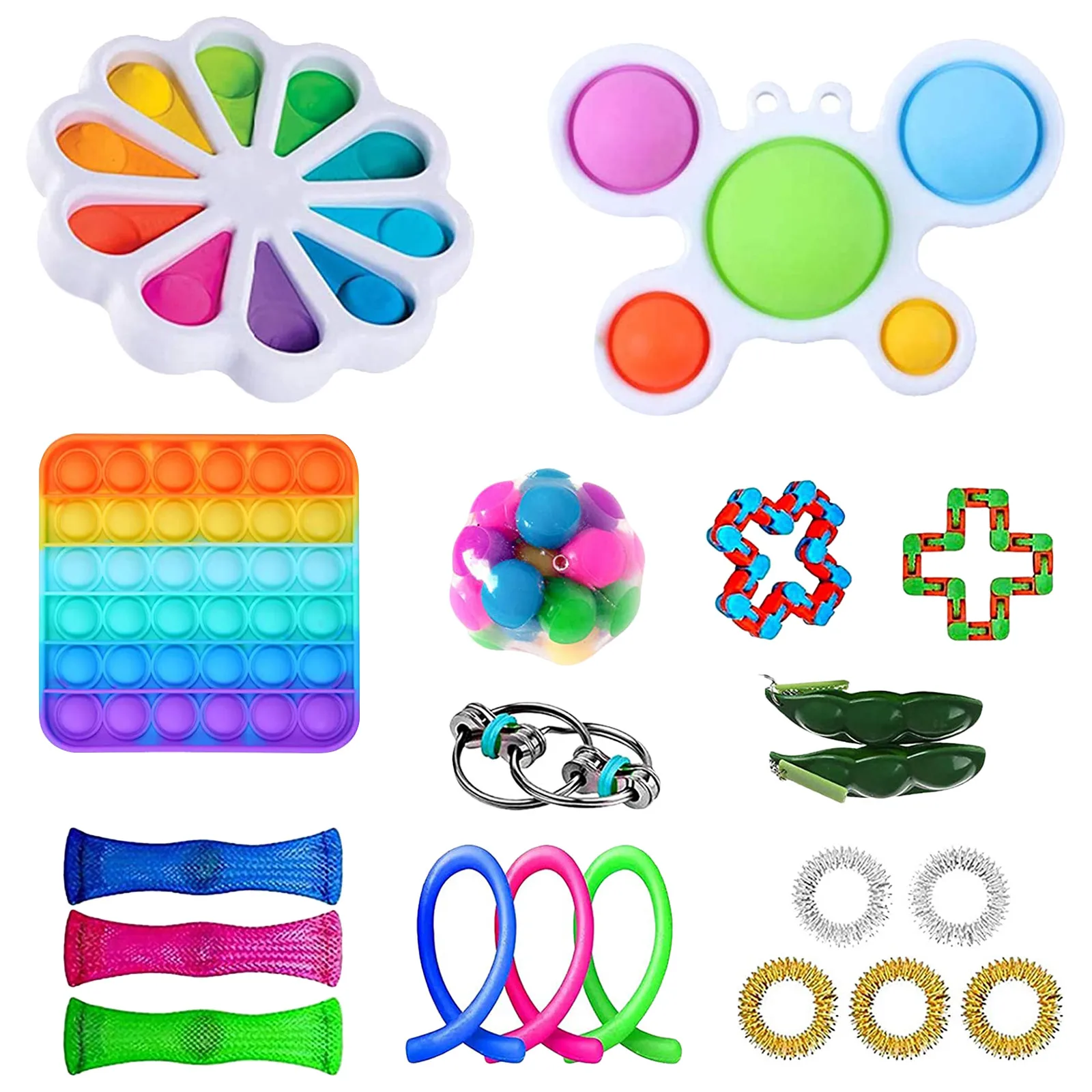 

Kawaii Fidget Toys Pack Anti Stress Ball Set Stretchy Strings Adults Children Squishy Sensory Antistress Relief Figet Toys Gift