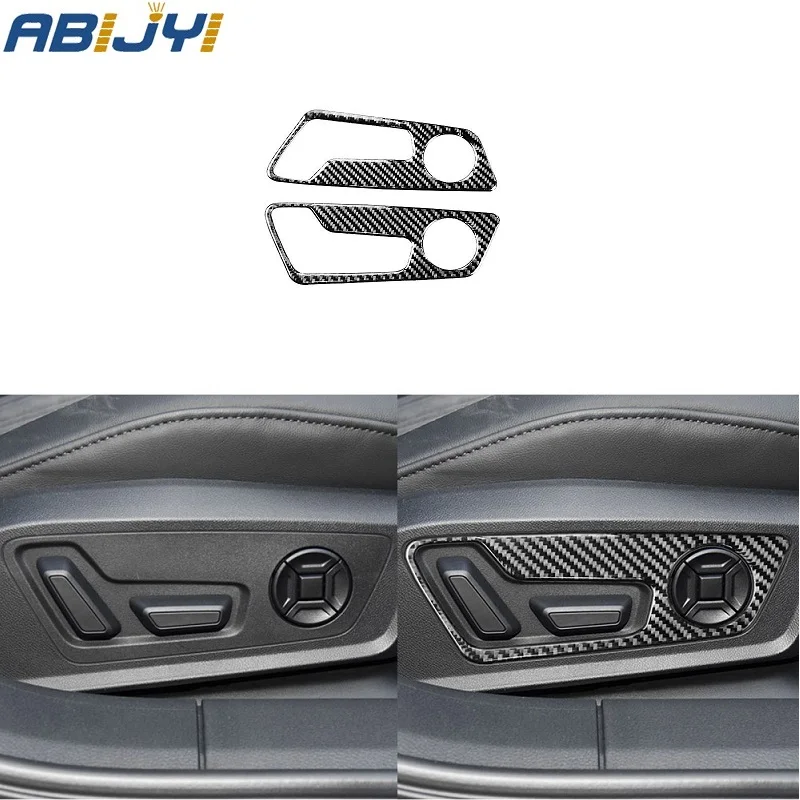 

Car Accessories For Audi A6L A7 2019 2020 2021 Car Black Stickers Carbon Fiber Cover Trim Decoration Seat Adjustment Panel 2PCS