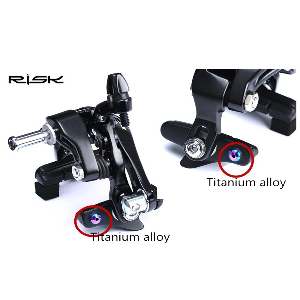 

RISK Titanium C-Brake Pad Fixing Bolts For Bicycle C-Caliper Brake Locking Skin Screws For Road Clamp Brake Bike Accessories