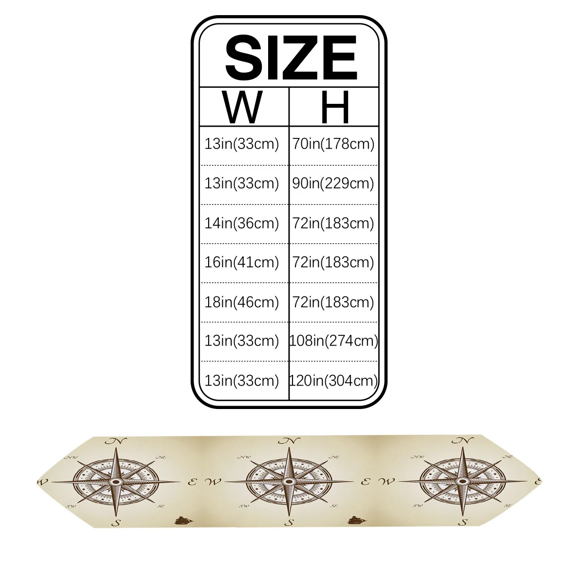 

Retro Compass Table Runner Suitable for Dining Table Decoration Wedding Decoration Family Gathering Holiday Party Table Cloth