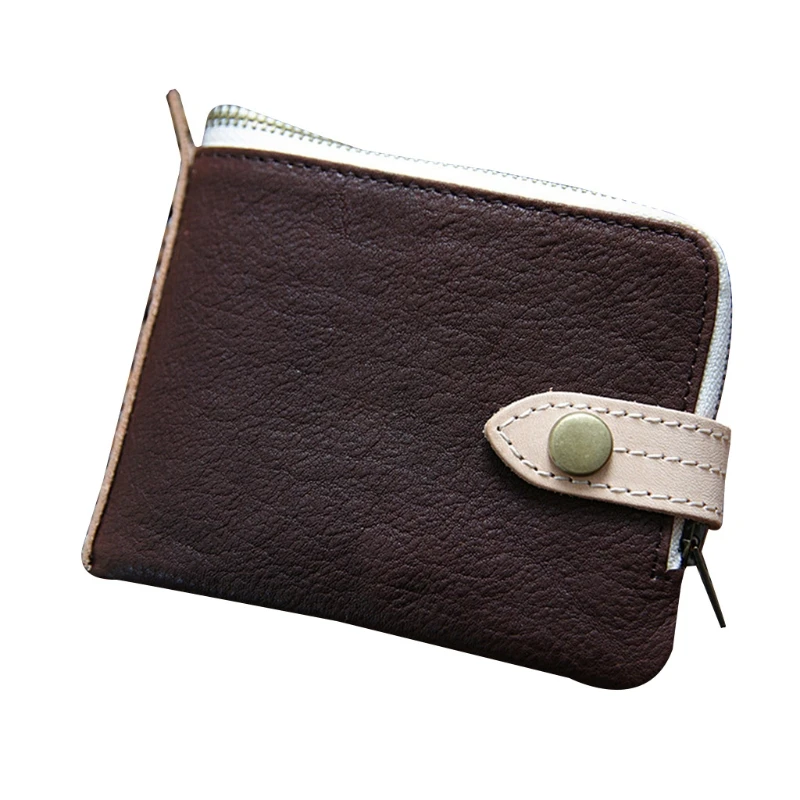 

Men's Leather Vintage Short Wallet Credit Card Holder Bifold Business Purse K5DA