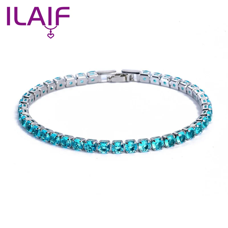 

More Color 4 Mm Cubic Zirconia Tennis Bracelet Chain Of Ice Crystal Wedding Male Gold Silver Bracelet Birthday Gift To Women