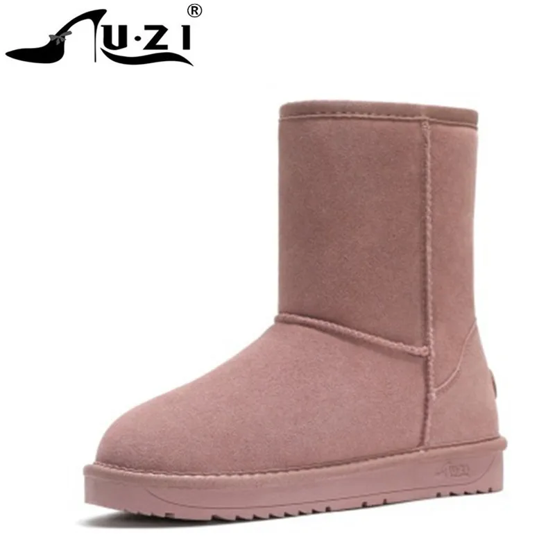 Новинка 100% года зимние ботинки из натуральной воловьей кожи классические