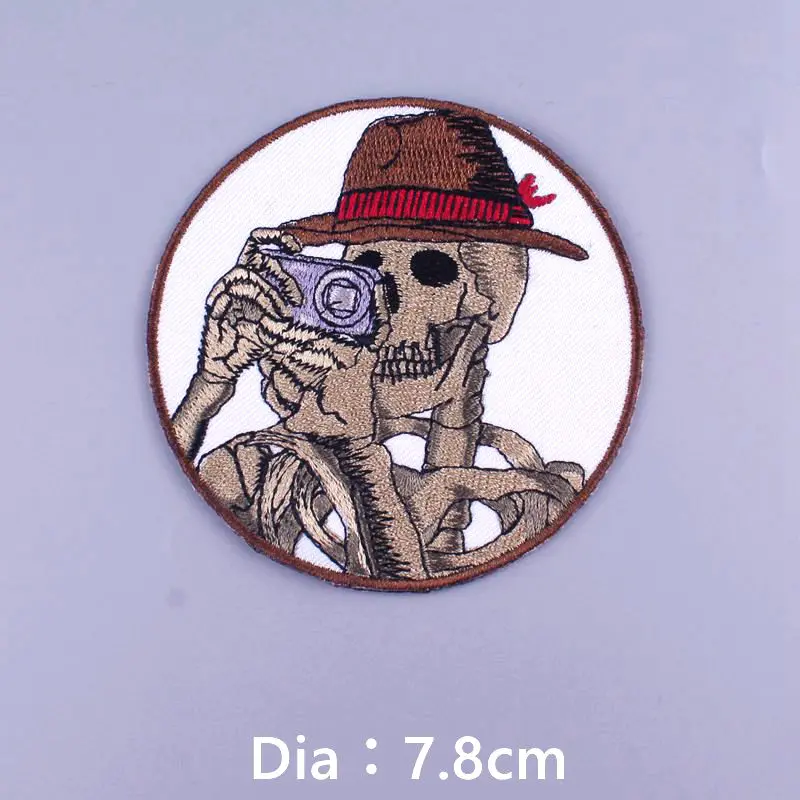 Нашивка в полоску с черепом патчи для одежды стиле панк вышитые нашивки сделай