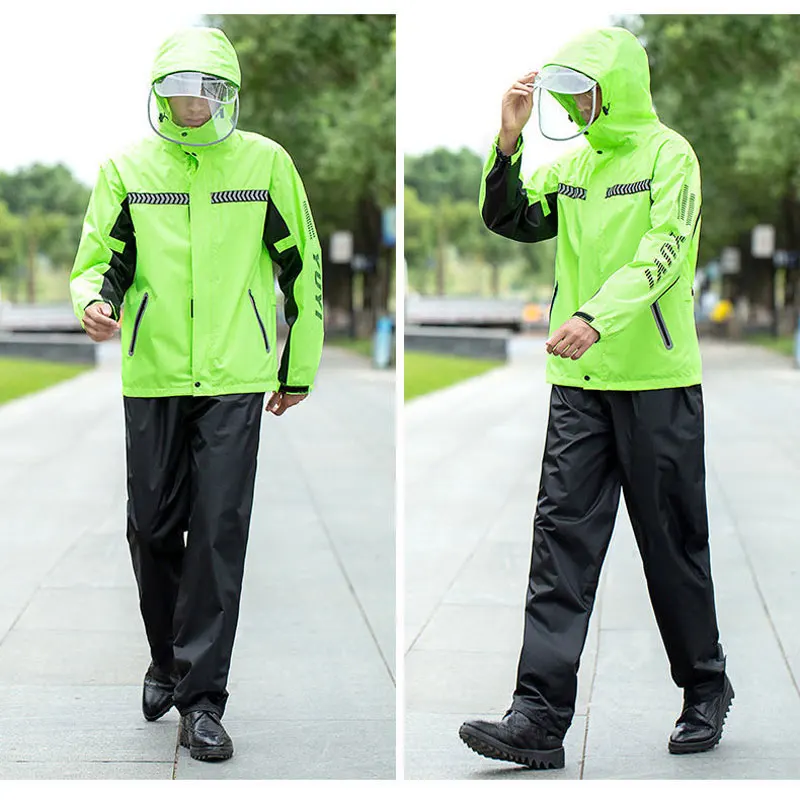 Флуоресцентный велосипедный дождевик куртка для ночной езды мотоциклетный