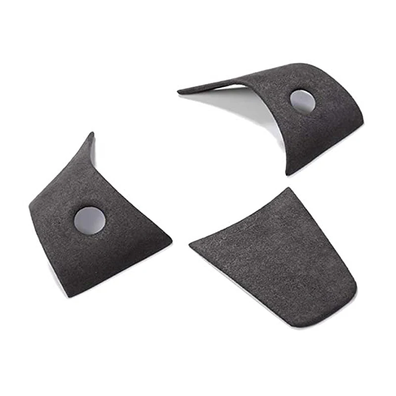 

for Tesla Model 3 Y -2020 Car Interior Anti Fur Steering Wheel Cover Trim Protective Sticker Decor Accessories,3Pcs