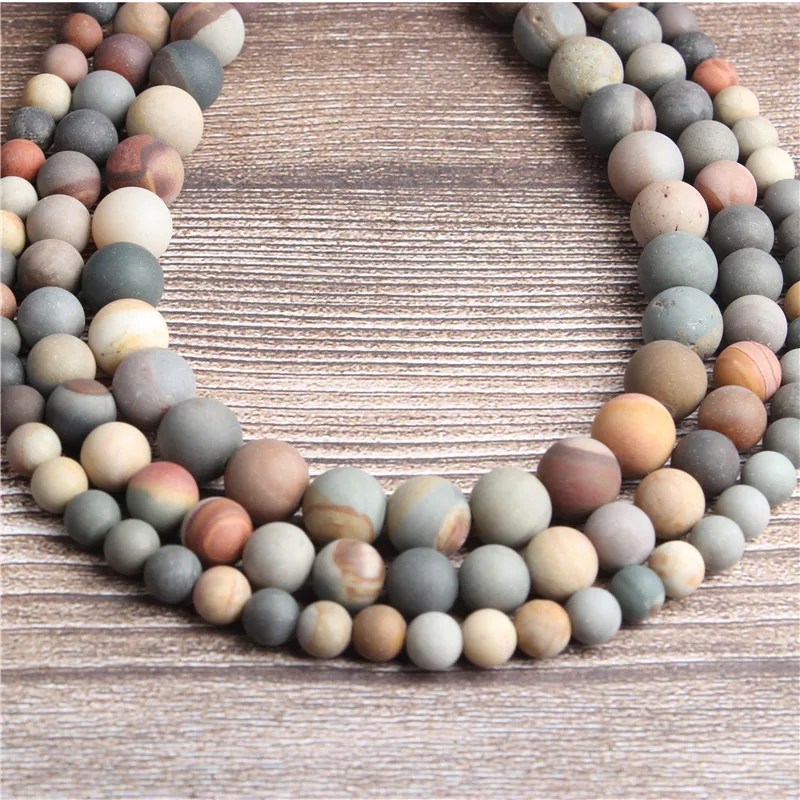 Серия натуральных ювелирных украшений Lanli матовые бусины россыпью из