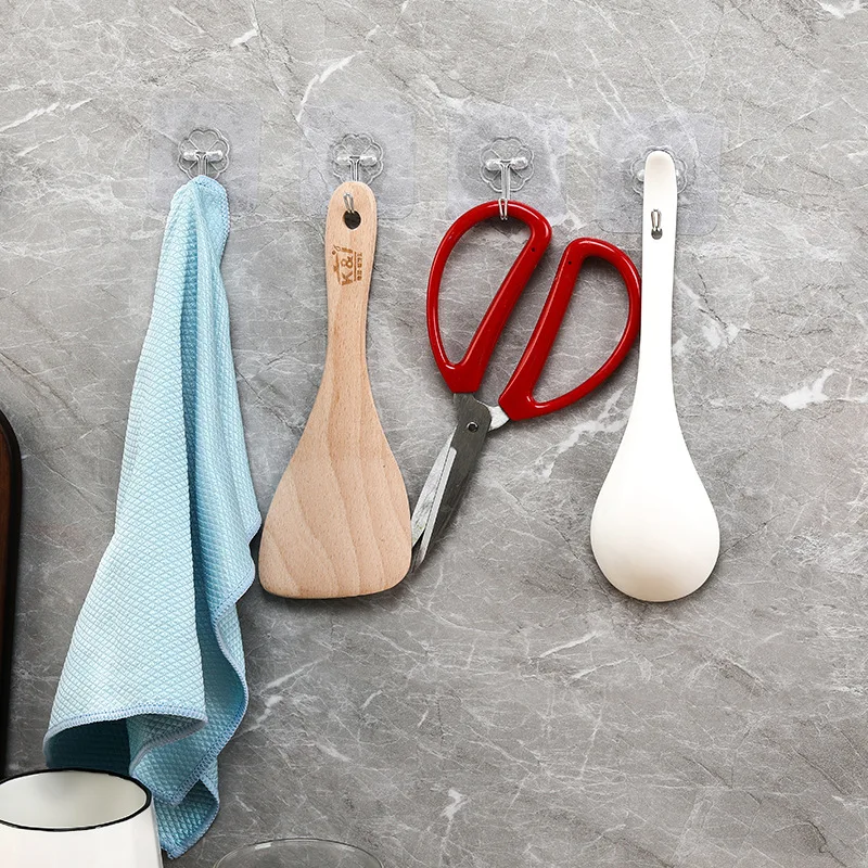 

6*6cm Wholesale Strong Suction Cup Hook Transparent Storage Hook Sticky Hook Waterproof Adhesive Hanger Kitchen Suction Cup Hook