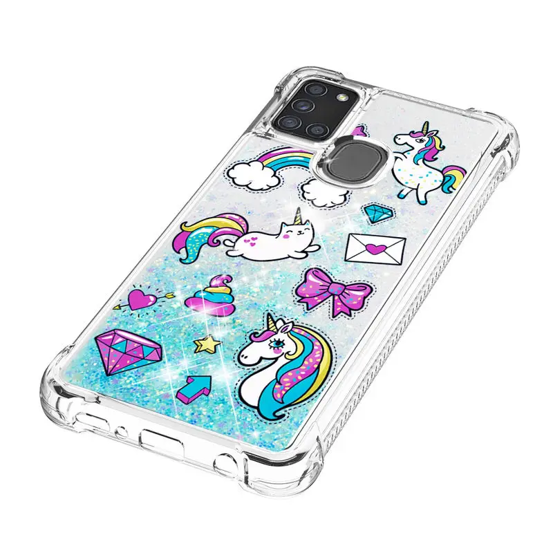 

For Samsung A21S Case Fashion Glitter quicksand high quality Soft Silicone Shockproof Cover For Samsung A21S SM-A217F Phone Case