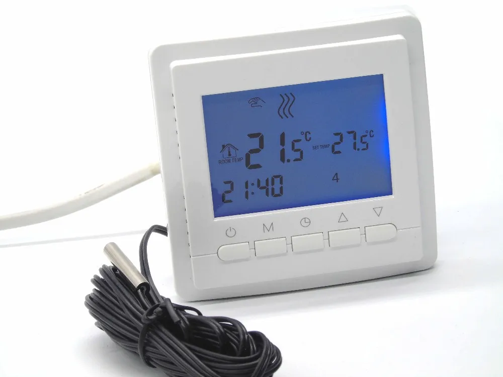Термостат котла программируемый двойной датчик Электрический пол домашний нагрев термостат для теплого пола