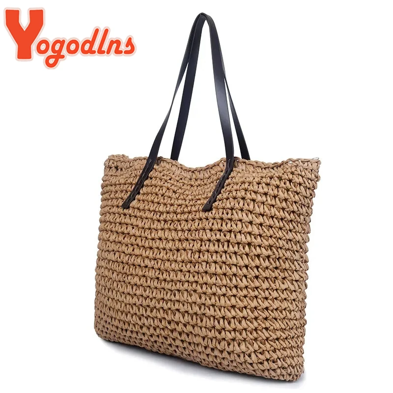 Yogodlns летняя сумочка из соломы женская плетеная сумка ручной работы большая