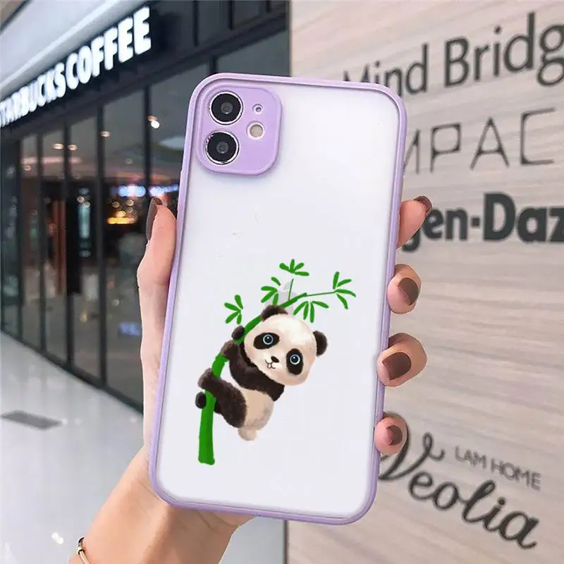 

Off Panda Cat Dinosaur Phone Case Matte Transparent for iPhone 7 8 11 12 s mini pro X XS XR MAX Plus cover funda