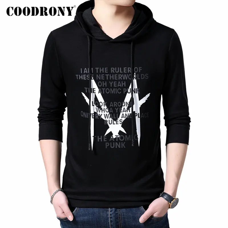 COODRONY брендовая мужская толстовка с капюшоном Осень зима повседневная уличная