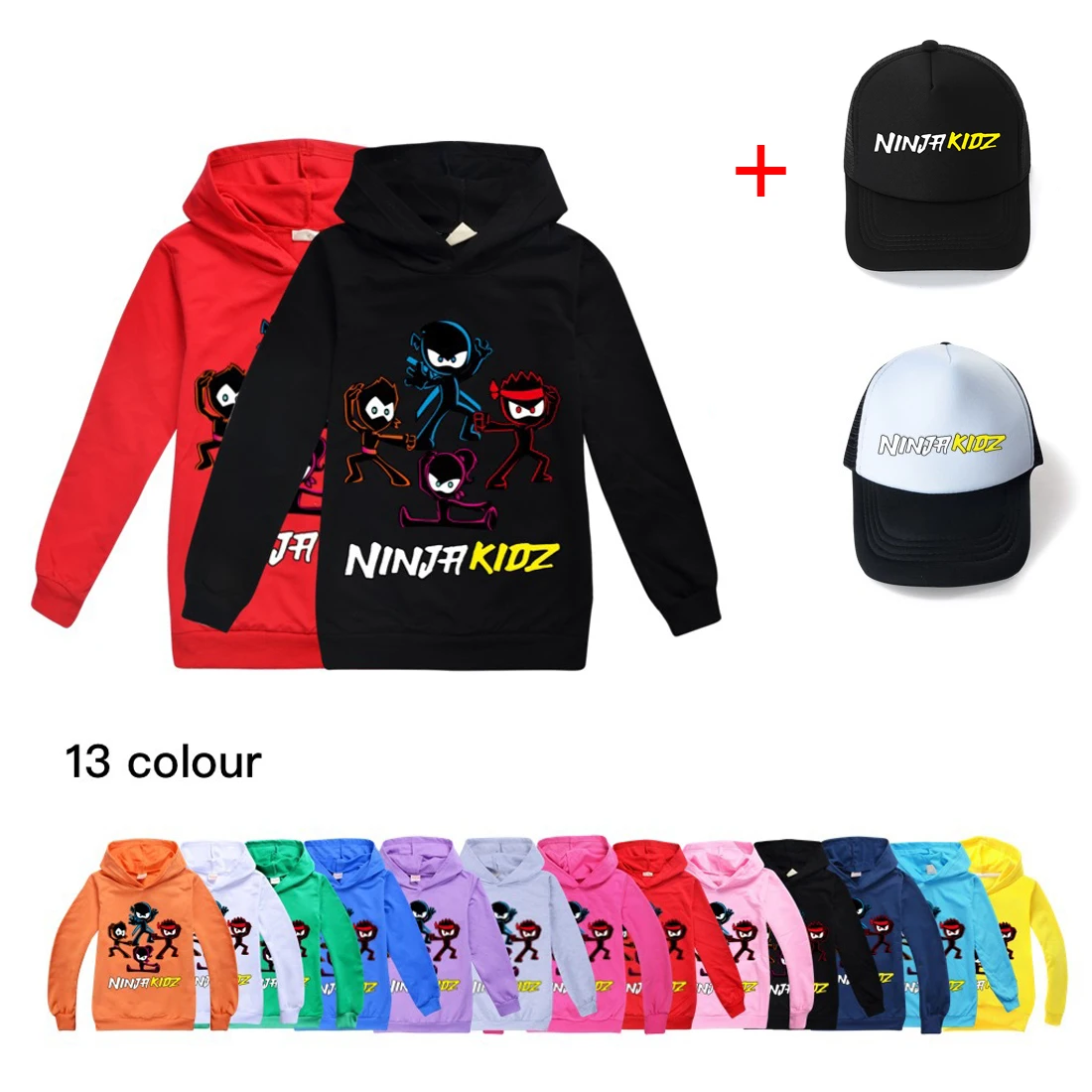 

Kids Hoody NINJA KIDZ Hoodies for Boys Girls Fashion Long Sleeve Christmas Clothes Tops T-shirt Cotton Jackets Fall Sweatshirts