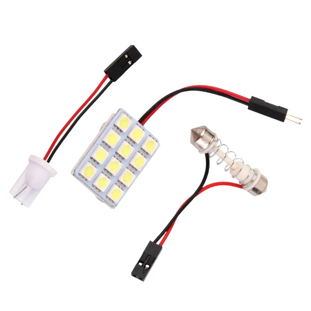 

Белый 12 SMD светодиодный светильник для салосветильник автомобиля купольная лампа BA9S комплект адаптеров