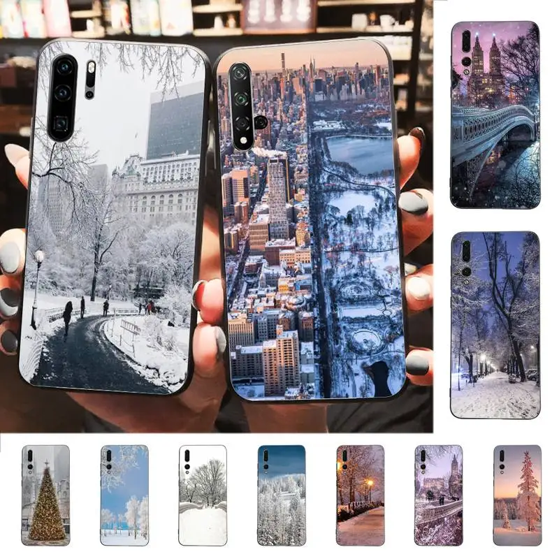 

YNDFCNB Winter New York Central Phone Case for Huawei P30 40 20 10 8 9 lite pro plus Psmart2019