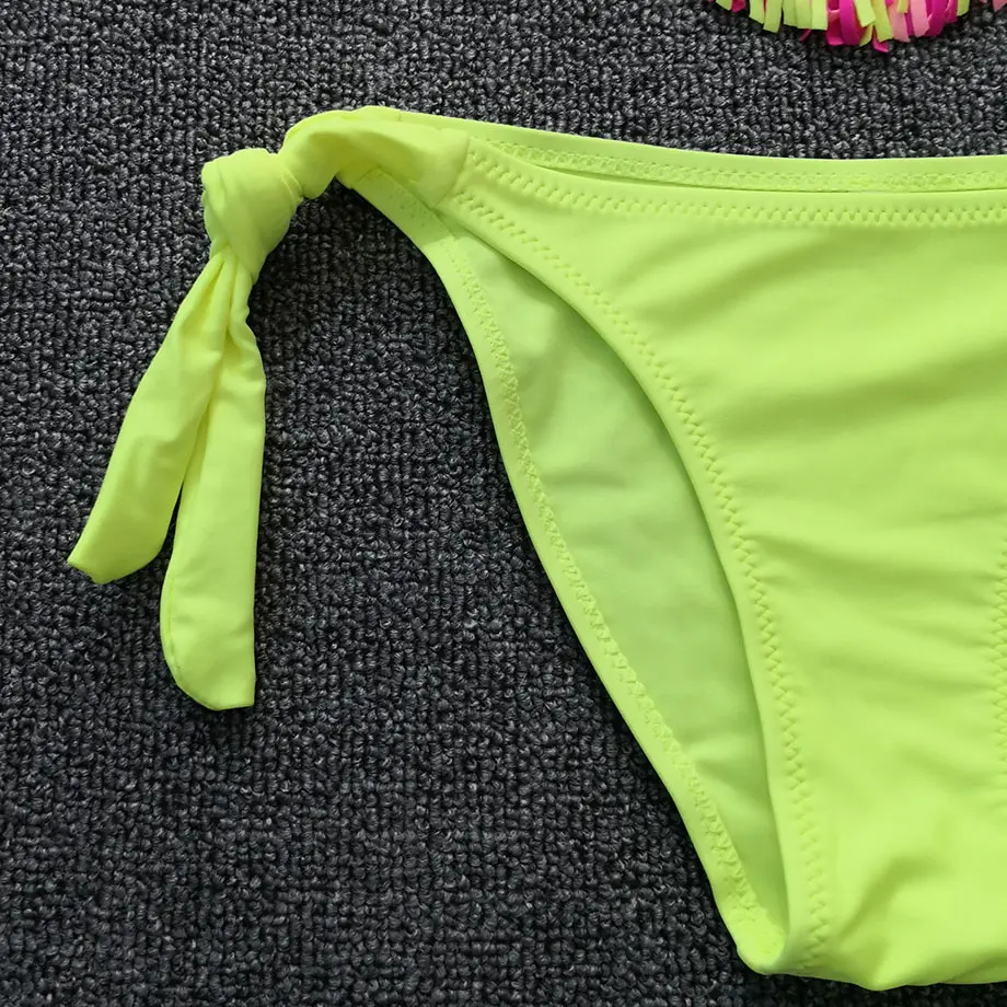2019 Teenage Girl Bikini Kids Tassel Fringe Swimsuit Split Two Piece Children Swimwear Big Swimming Beach Bathing Suit | Спорт и
