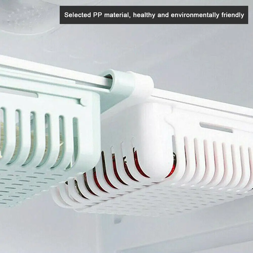 Кухонная Регулируемая растягивающаяся корзина для хранения в морозильной