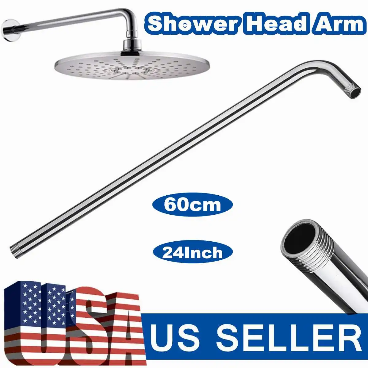 

Настенный удлинитель для душа, насадка для тропического душа, 24 дюйма, 60 см, из нержавеющей стали, аксессуары для ванной комнаты