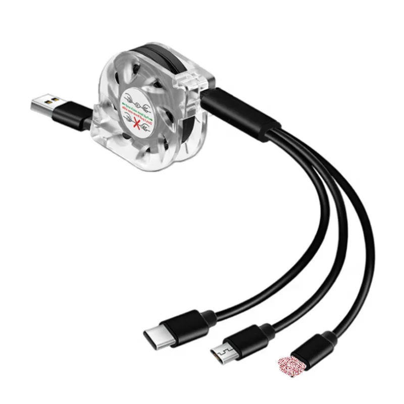 Горячая тройной USB кабель зарядное устройство для мобильного телефона кабель передачи данных разъем type-C адаптер для Apple Iphone Android кабель питания