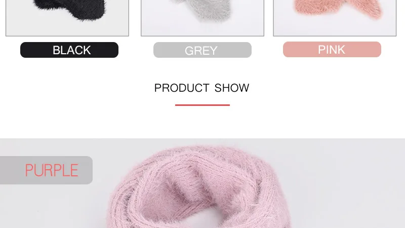 New Angora Mountain Wool Knit Scarf Autumn Winter Children's Solid Color Scarves Boy Girl Soft Baby Luxury Wraps Kids Cape