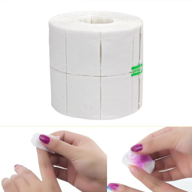

1 Roll 300pcs Ribbon Nail Art Makeup Acrylic Tips Manicure Polish Remover Cleaner Wipe Cotton Pads Paper For Women Lady