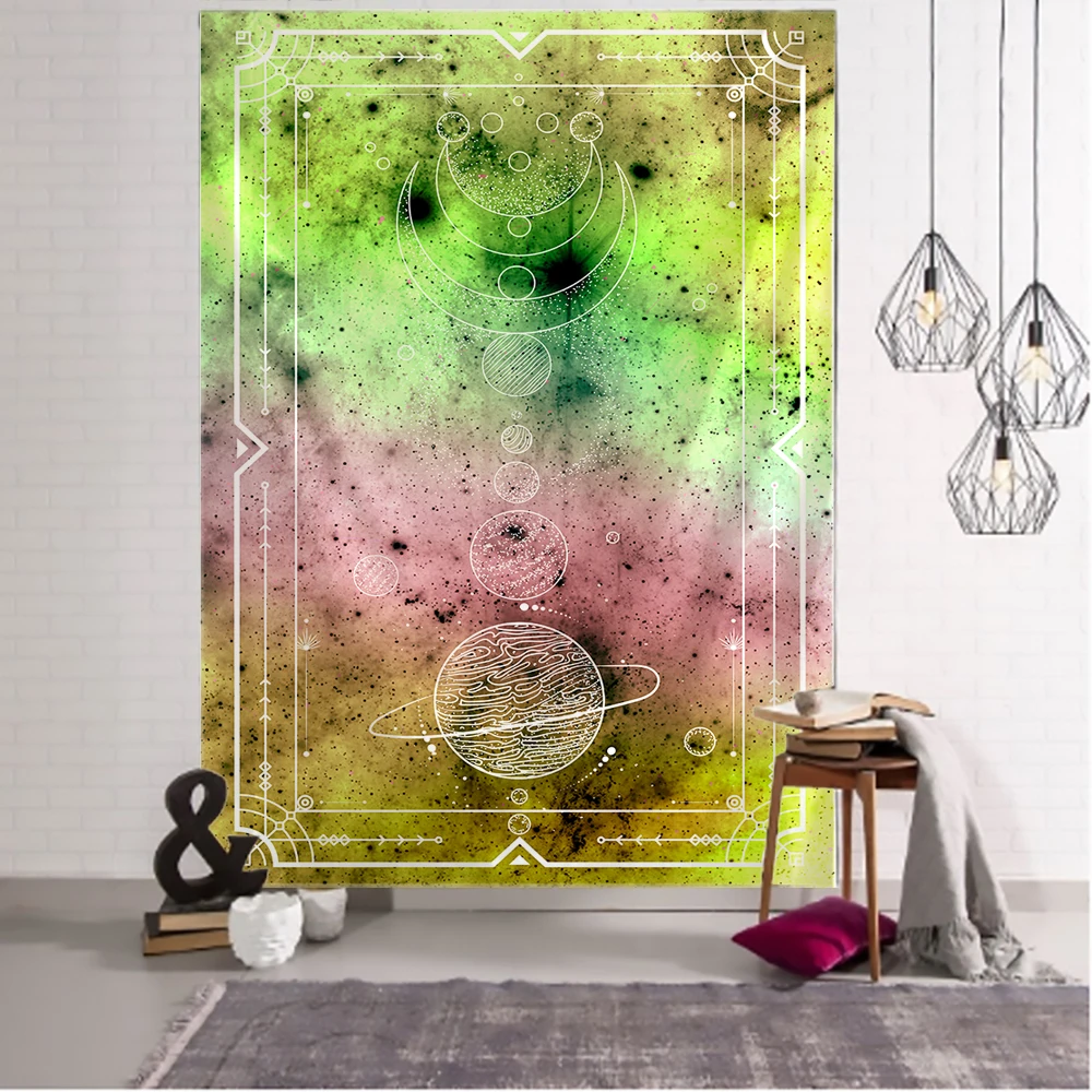 Таро "Солнце-Луна" - тканевый гобелен с мандалой из Индии, психоделический тапис, оберег для колдовства.