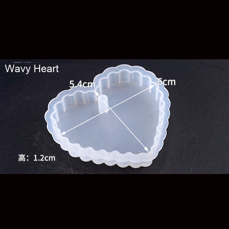 wavy heart В форме сердца шестигранник изюминка волнистые овальные Expoxy смолы ювелирные изделия формы для изготовления ювелирных изделий кулон инструменты - Цвет: wavy heart