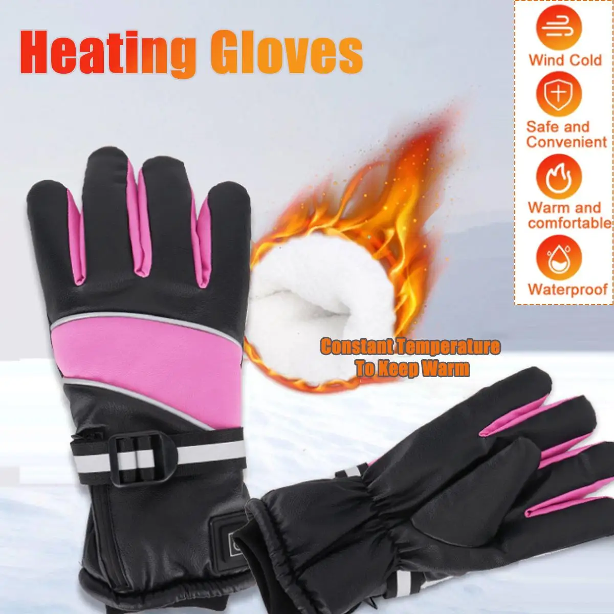 

Winter Electric Heated Gloves Windproof Cycling Warm Heating Touch Screen Skiing Gloves 3000mAh Heated Gloves For Men Women