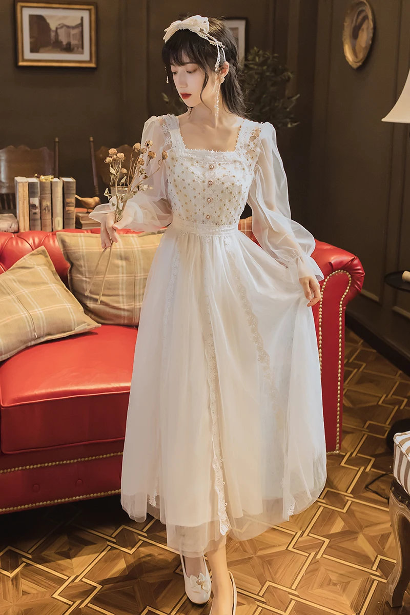 

Make French vacation fairy embroidered dress skirt restoring ancient ways