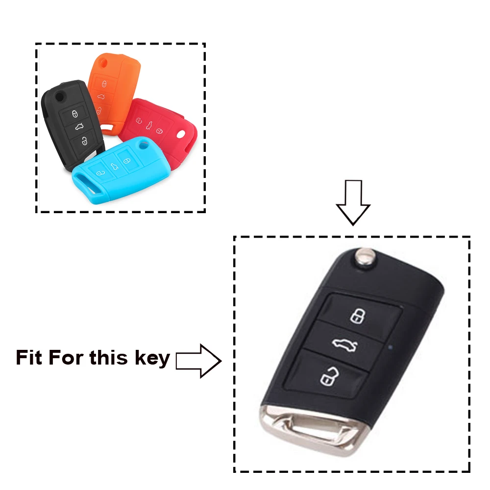 Силиконовый чехол брелок KEYYOU для Volkswagen VW Skoda Superb Magotan Passat B8 A7 Golf Polo с дистанционным