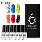 Набор ROSALIND Crackle набор гель-лаков для ногтей для маникюра и дизайна ногтей, базовое и верхнее покрытие для сушки на воздухе, светодиодная УФ-лампа набор гелей для ногтей