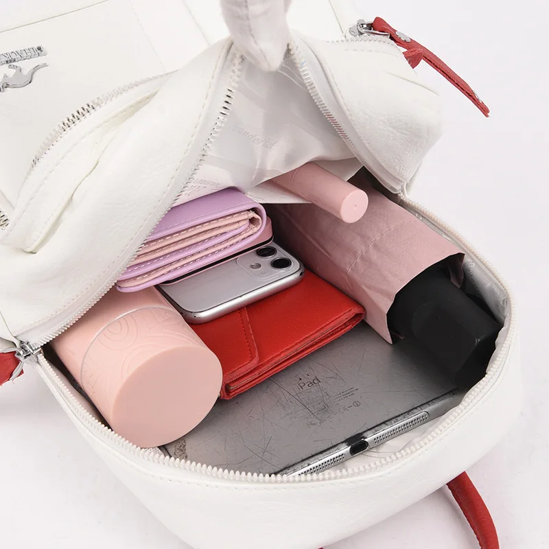 

2021 Women Luxury Soft Leather Backpacks Multifunction Anti Theft School Bag for Teenager Girls Ladies Travel Backpack Rucksack