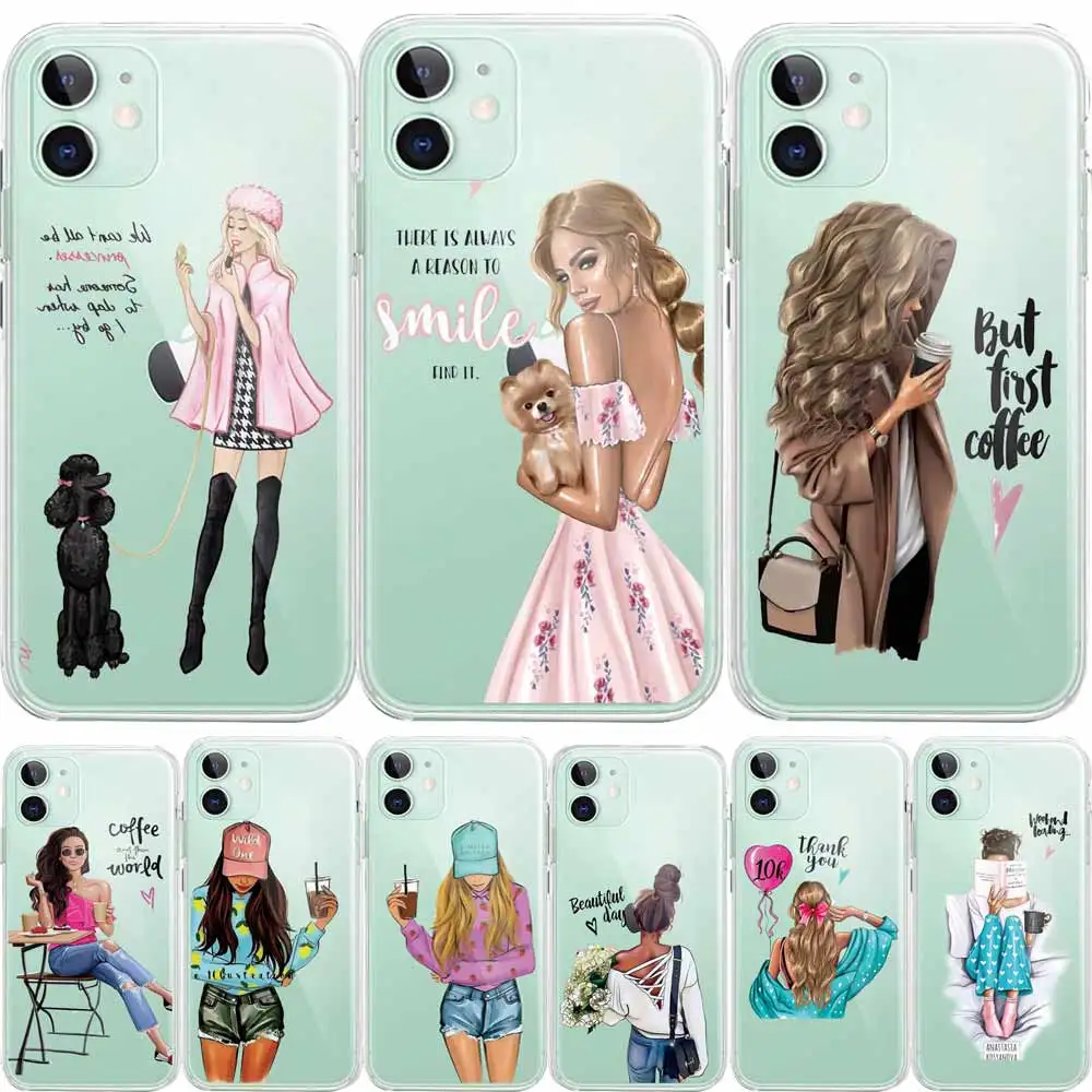 Модный дизайнерский мягкий чехол для телефона из ТПУ девушек Iphone X XS XR Max 11 Pro Meizu M3S