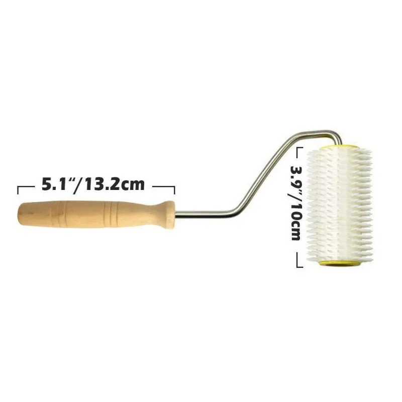 

Minimalism Beekeeping Hand Beekeeper Tool, Plastic Uncapping Needle Roller With Wooden Handle