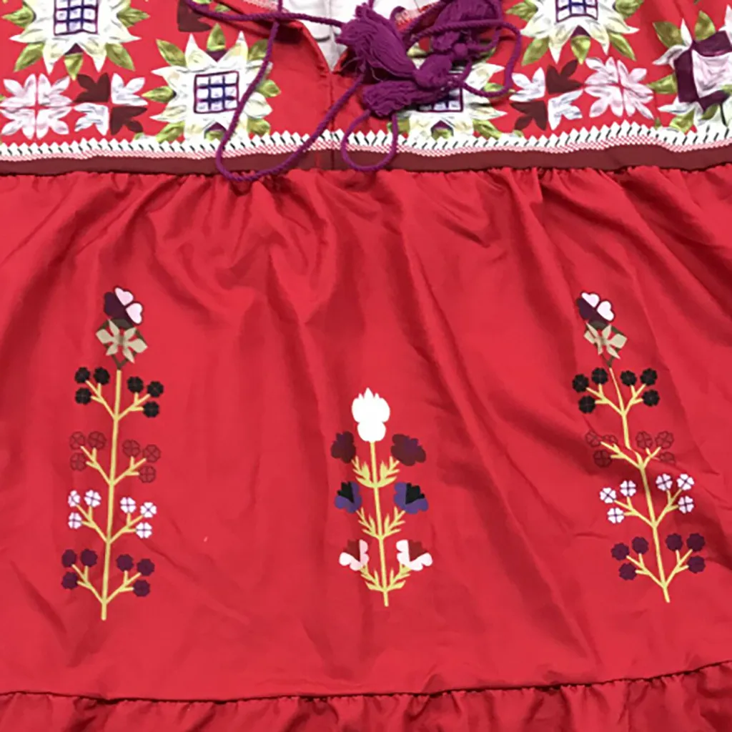 

Women Plus Size Maxi Dress V Neck Print Lace Up Long Sleeve Boho Dress Women Party Maxi Dresses Casual Dresses vestido longo