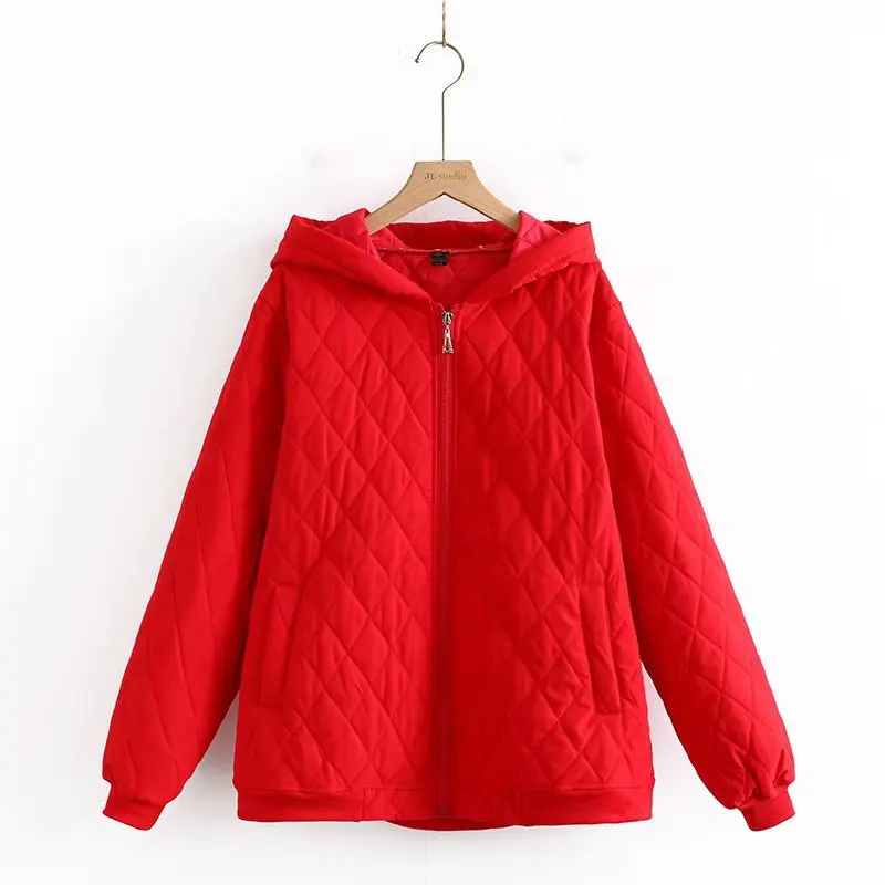 

Plus Size Quilting Coat Winter 2021 New Women's Clothes Fashion Keep Warm Jacket Simple Argyle Outwear