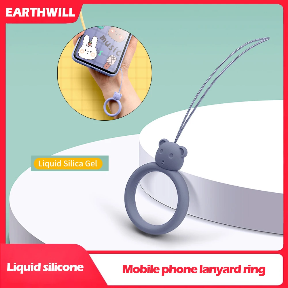 Силиконовое кольцо с медведем жидкий силиконовый шнурок для сотового телефона