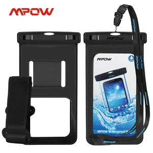 2pcs mpow waterproof phone bag case with armband waterproof ipx8 universal smartphone dry bag phone case pouch for iphone 1312 free global shipping