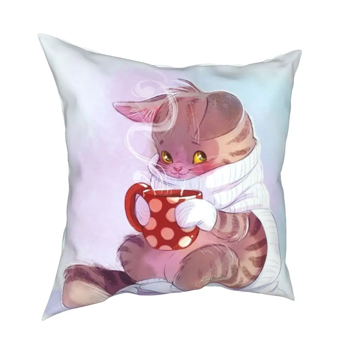 

Cartoon kitten decorative cushion cover cute pet cushion cover 45cm linen pillow residential culture