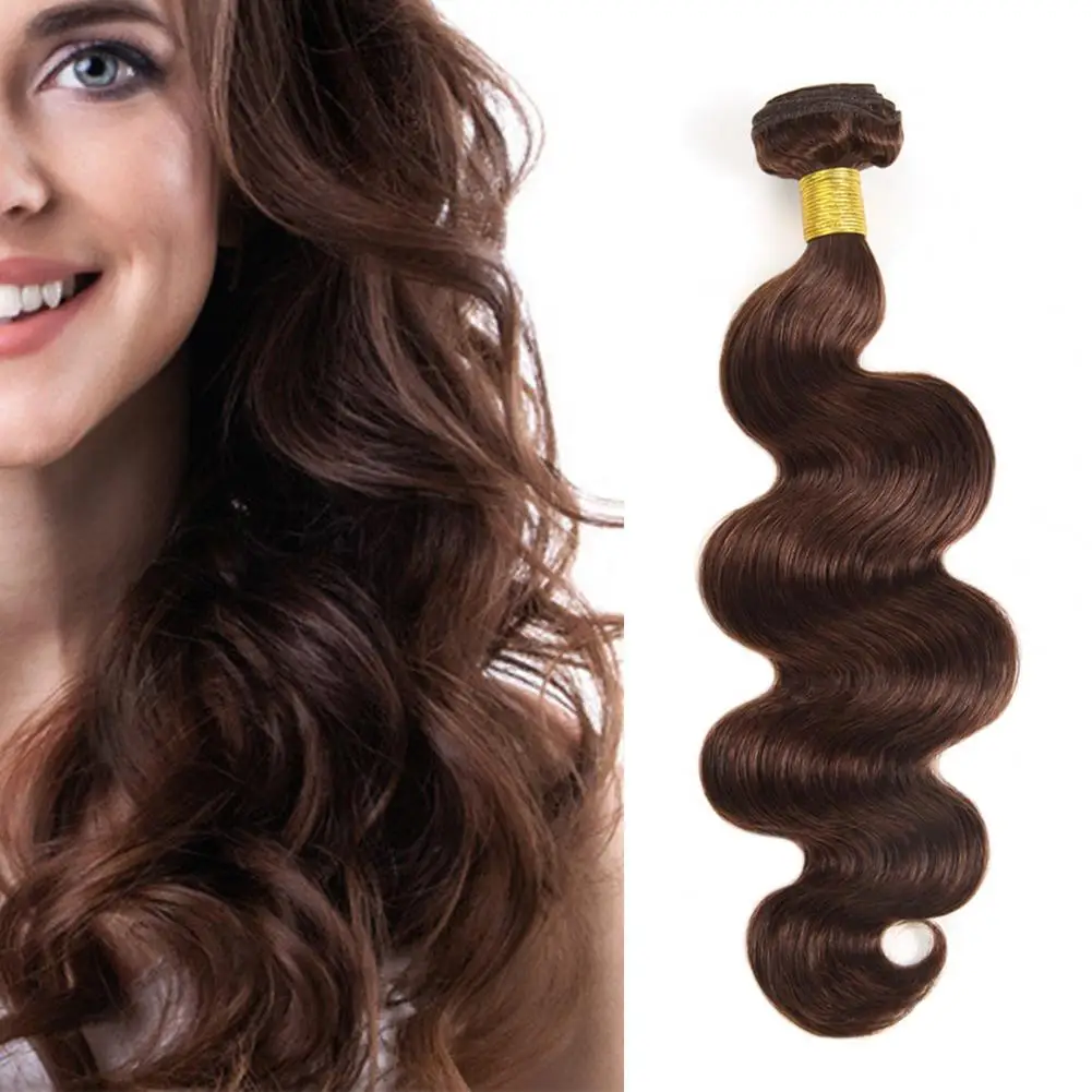 

Women Hair Wig Comfortable Natural Soft Dark Brown Body Wave Real Human Hair Extensions for Performance