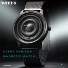 Часы наручные кварцевые из нержавеющей стали, люксовые минималистичные с магнитной застежкой-указкой, с циферблатом под розовое золото, для мужчин и женщин