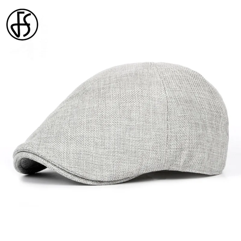 Берет от солнца FS из хлопка и льна для мужчин женщин регулируемый однотонный
