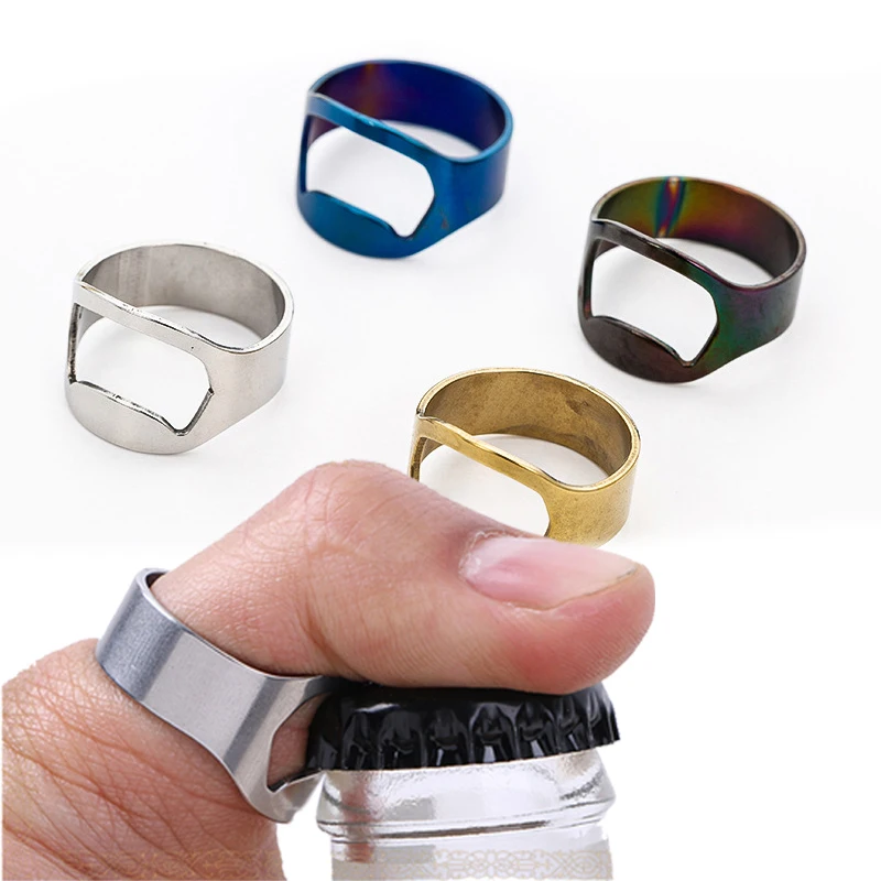 1 шт. многофункциональная нержавеющая сталь цветная кольцевая открывалка