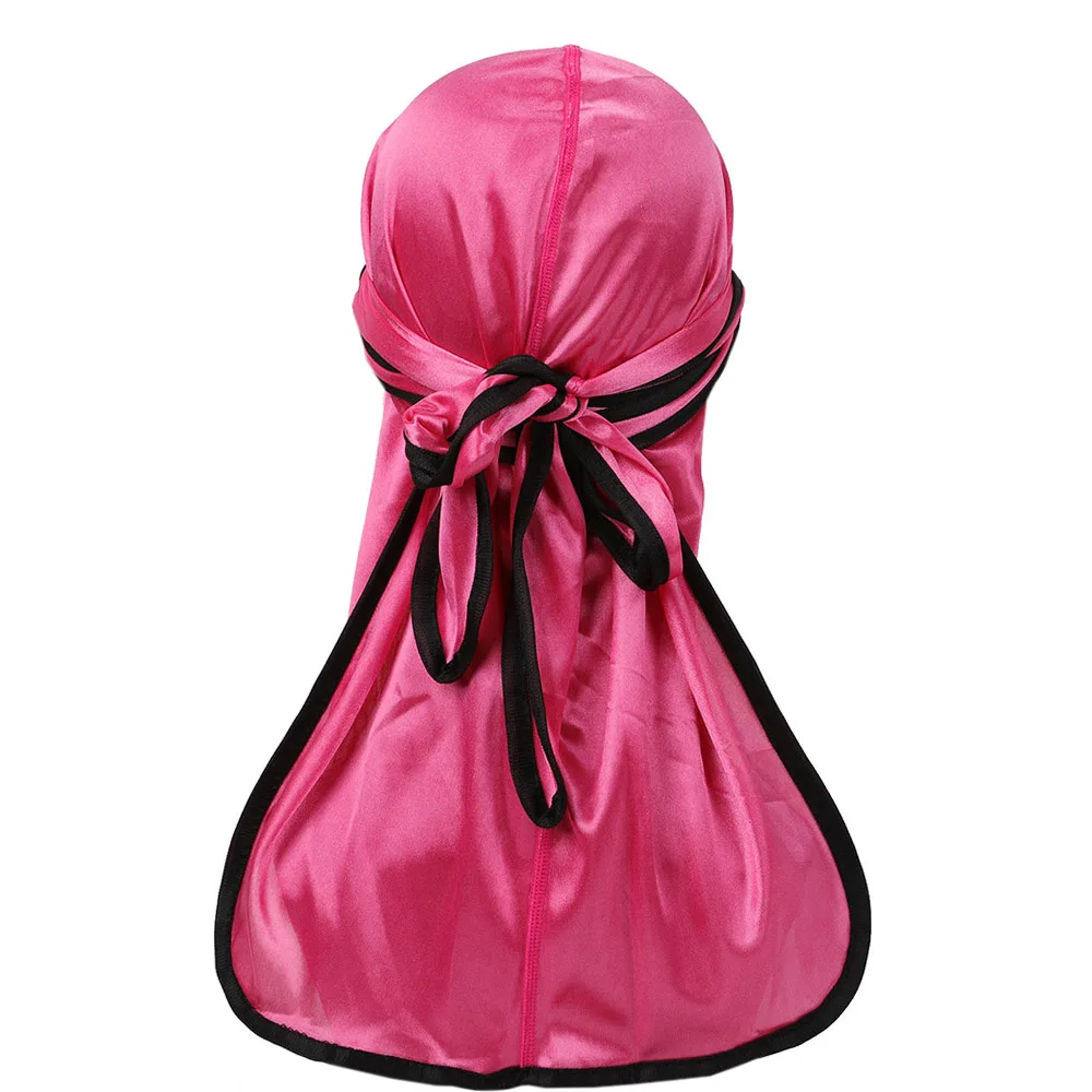 Мужской Durag новый дизайн атласная тряпка однотонный цветная бандана шелковый